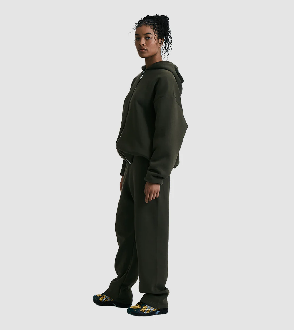 Zip Hoodie Tracksuit Olive - Image 3